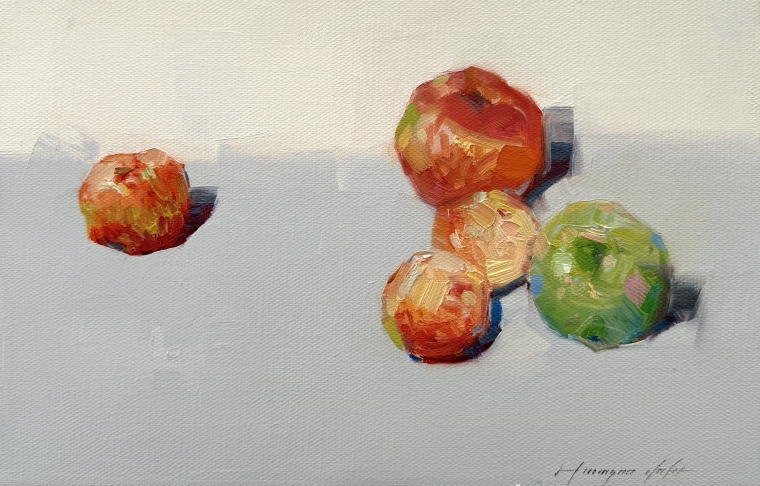 Apples, Original oil Painting, Handmade artwork, One of a Kind                     